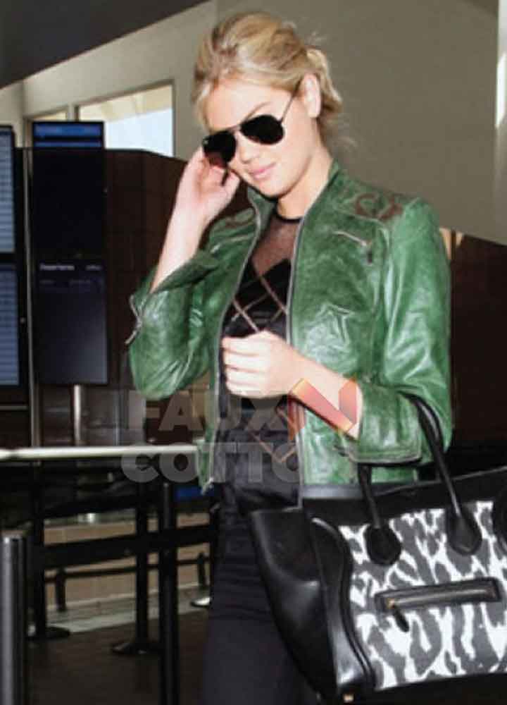 Kate Upton Green Leather Jacket Kate Upton Green Leather Jacket